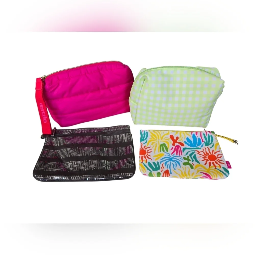 Lot Of 9 Colorful Makeup Bags